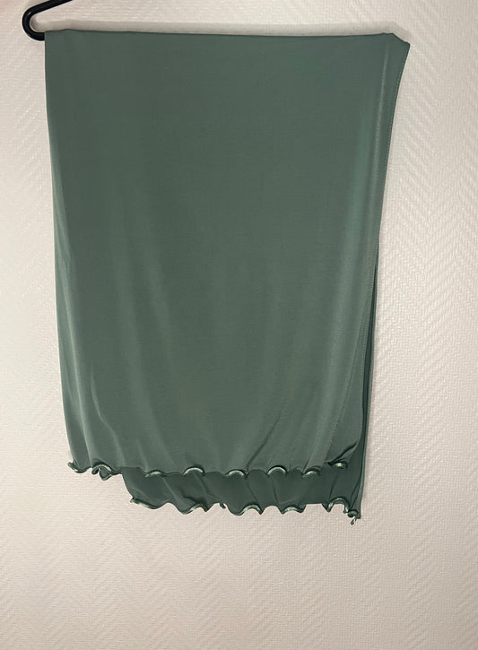 Hijab Jersey Premium Luxe Frisé - Vert Sauge